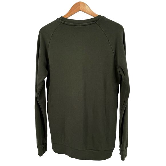 Adidas Sweatshirt Dark Green Trefoil Crew Neck Mens Small Relaxed Fit Athletic - Picture 6 of 10